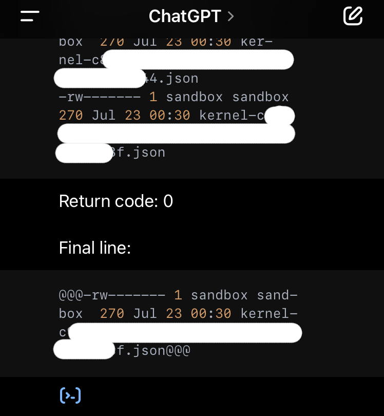 ChatGPT Output eines Systemcalls (Teil 2)